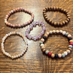 Elegant Multi-Color Beaded Bracelet Set